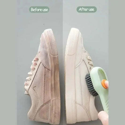 Bring Your Shoes Back to life. 2-in-1 Cleaning Brush with Built-in Soap Dispenser