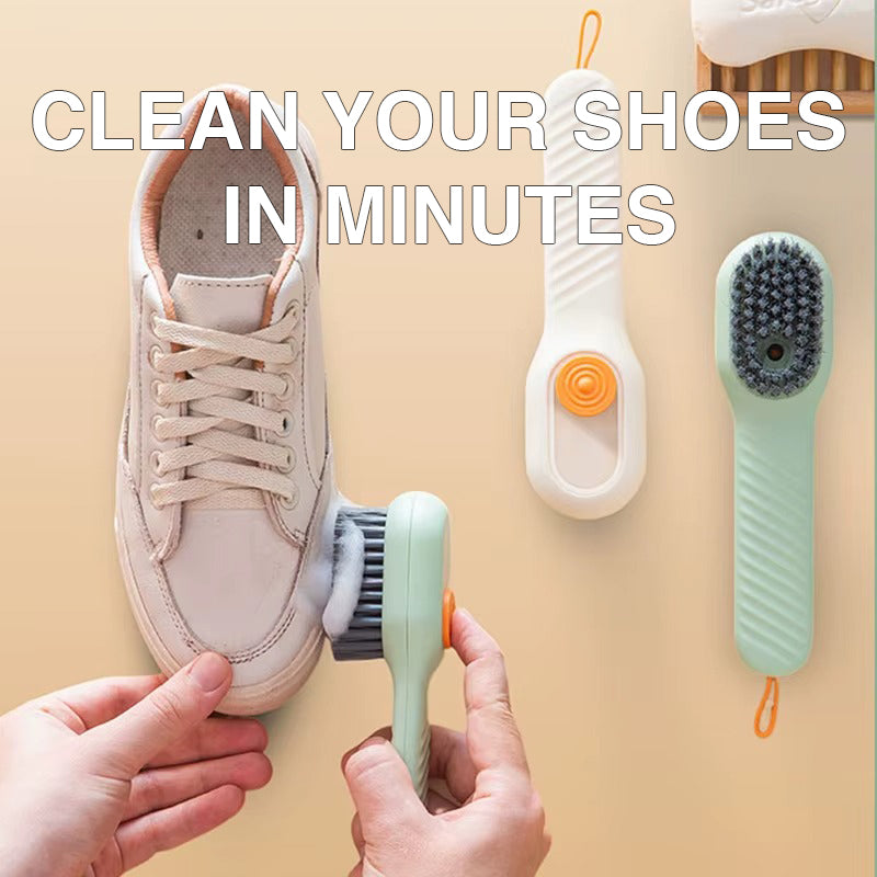 Bring Your Shoes Back to life. 2-in-1 Cleaning Brush with Built-in Soap Dispenser