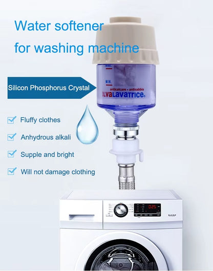 Water softener for washing machine with ALVALAVATRICE branding on a white background